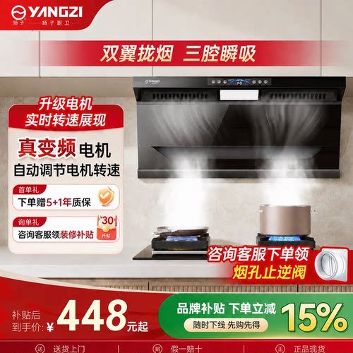 扬子顶侧双吸变频大吸力家用套装