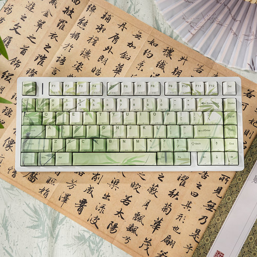 中国风键帽简约侧刻透光注音仓颉
