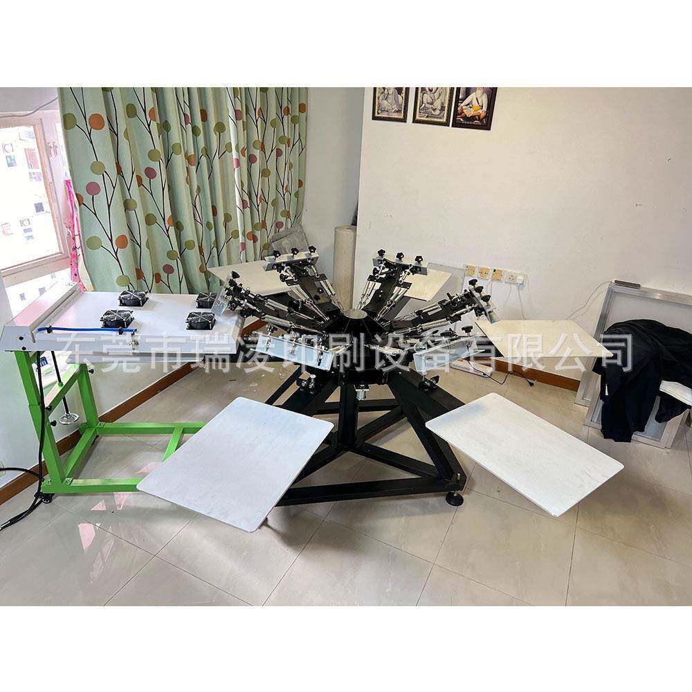 6色6工位加大台版带微调机头丝网印刷机丝印圆盘机图片