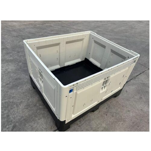 塑料折叠卡托盘板箱水果网格物流箱加厚立体库封闭式四门集运箱