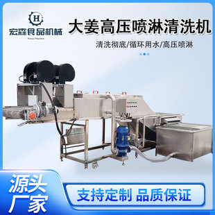 莲藕去泥清洗机大姜高压喷淋清洗机人参天麻连翘去泥去杂清洗设备