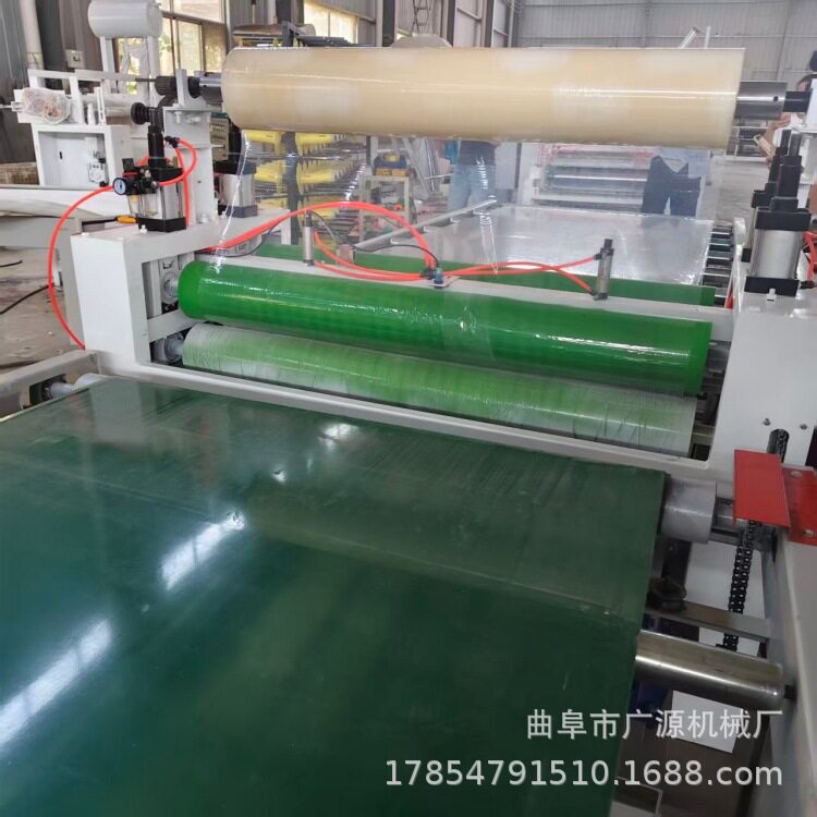 四轮压合PE透明保护膜贴膜机设备在线断膜铝单板家具板覆膜机
