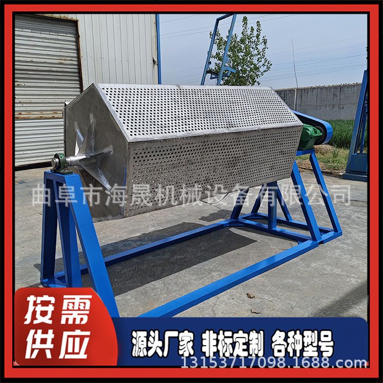 海晟源头厂家铁球干抛机 干式滚桶研磨机 鹅卵石六角滚筒抛光机