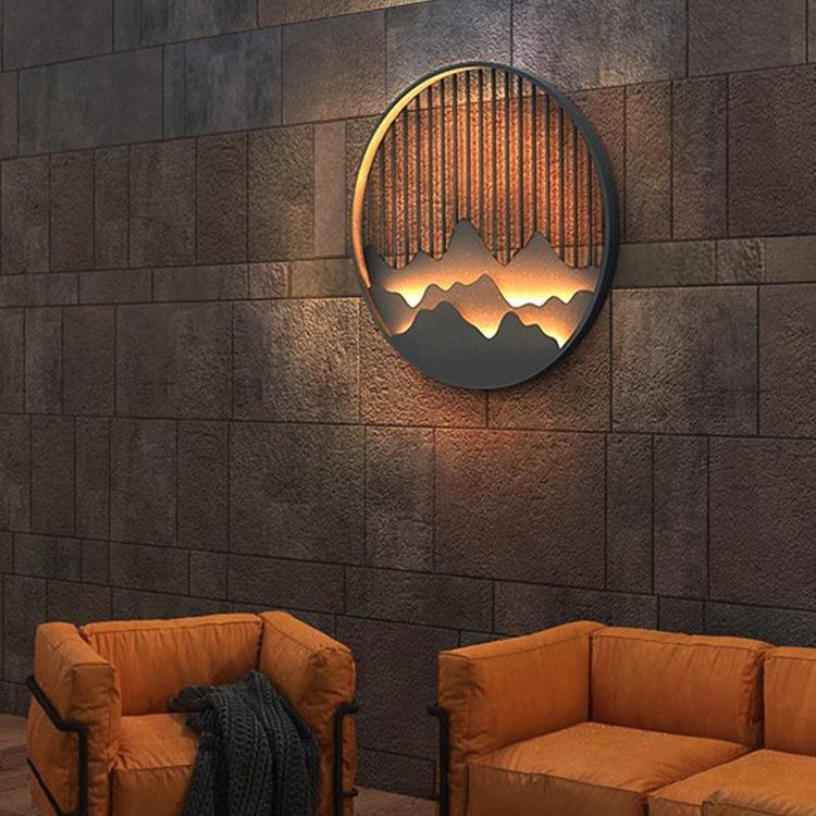 现代新中式防水楼梯室外过道简约外墙庭院灯阳台别墅门厅户外壁灯