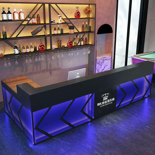 工业风吧台收银台酒吧吧台餐厅复古转角铁艺吧台烧烤店台球厅商用