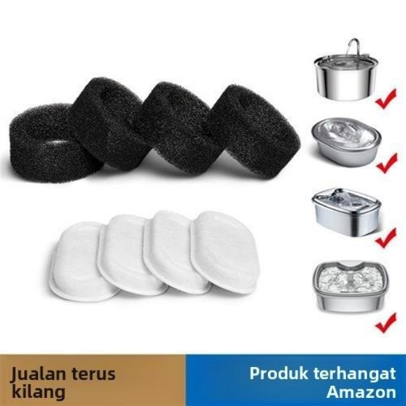 适用探宠猫狗饮水机方形滤芯不插