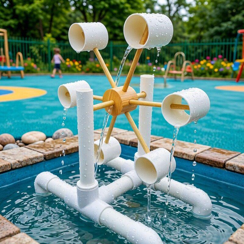 手工幼儿园自制玩教具旋转水车转轮半成品儿童户外手摇风车DIY包