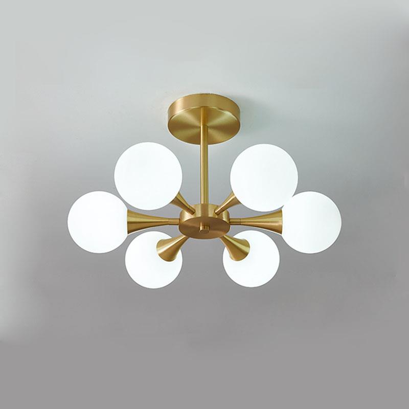 北欧全铜网红主卧室灯客厅吊灯简约现代餐厅书房创意个性吸顶灯