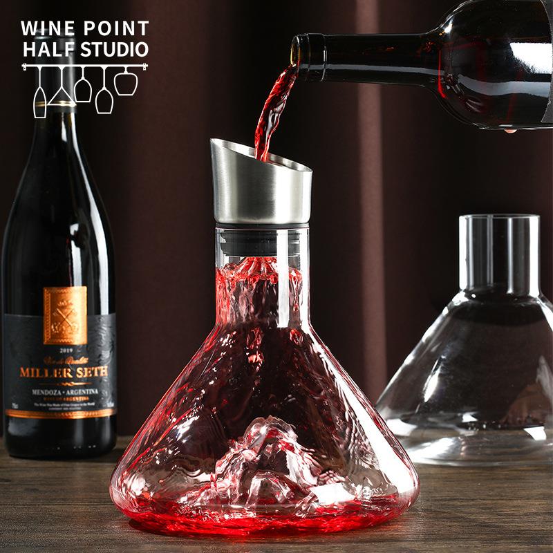 水晶玻璃醒酒器红酒分酒壶网红餐厅红酒杯套装葡萄酒过滤醒酒壶