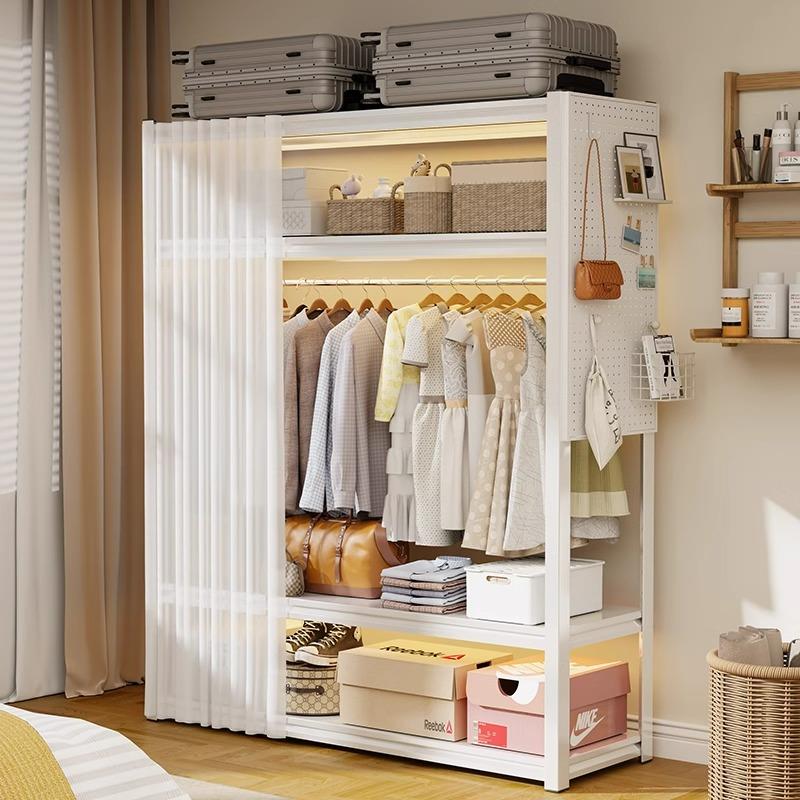 钢制置物架货架家用衣柜简易组装开放式卧室衣帽挂衣架收纳架子