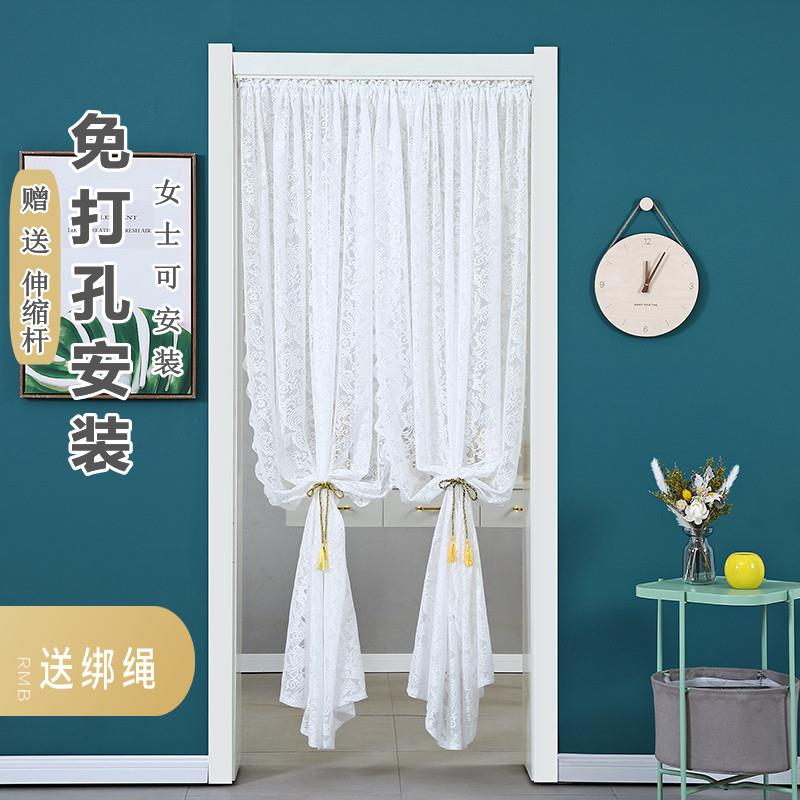 防蚊门帘夏季免打孔防蝇家用隐私遮挡帘子伸缩杆厨房卧室隔断新款