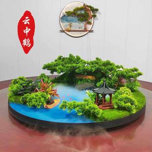 餐桌中间摆花喷雾化桌摆转盘花摆圆桌芯装 饰酒店饭店餐厅饭桌工艺