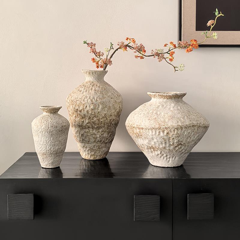 态生活复古景德镇陶瓷花瓶诧寂风手工粗陶罐禅意民宿茶室软装摆件