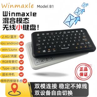 Winmaxle无线手持体感键鼠黑莓风格RGB多系统兼容可携式迷你小键
