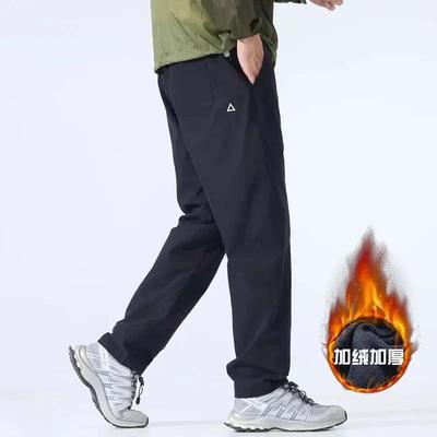 思瑾轻奢服饰秋冬季软壳冲锋裤男S士保暖三R角标休闲裤微锥直筒长