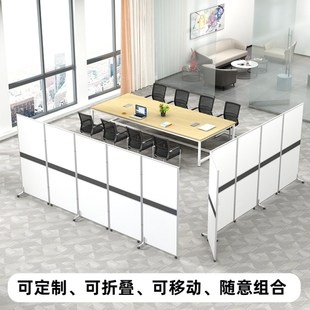 办公室移动屏风隔断墙铝合金可定制工厂车间折叠围挡推拉隔墙板