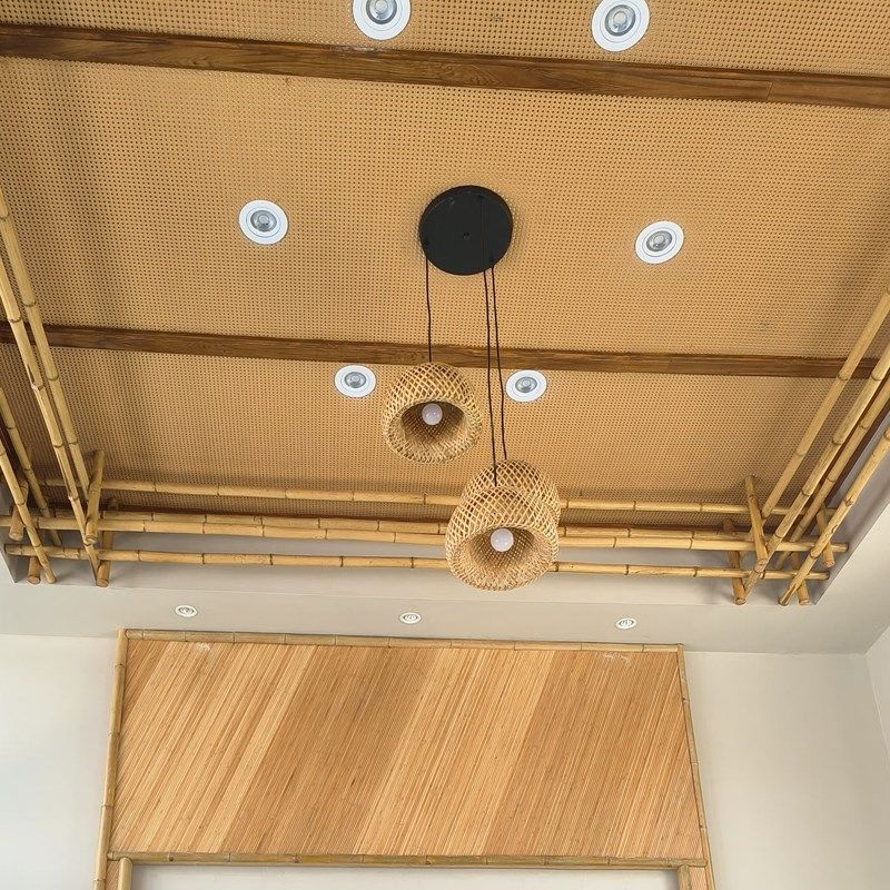 PE藤编柜门吊顶定制藤条编织彷天然材料民宿酒店装修屏风眼笪辅料
