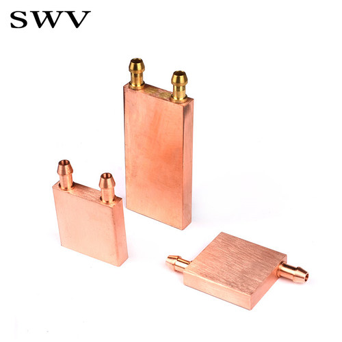 水冷头40*40 40*80 吸热液冷CPU半导体制冷片散热器 模具水冷紫铜