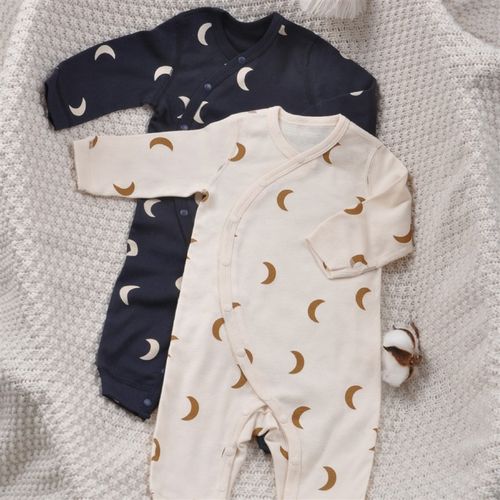 月亮oz婴儿纯棉无骨连体衣长袖包屁衣哈衣宝宝100%全棉春秋冬爬服