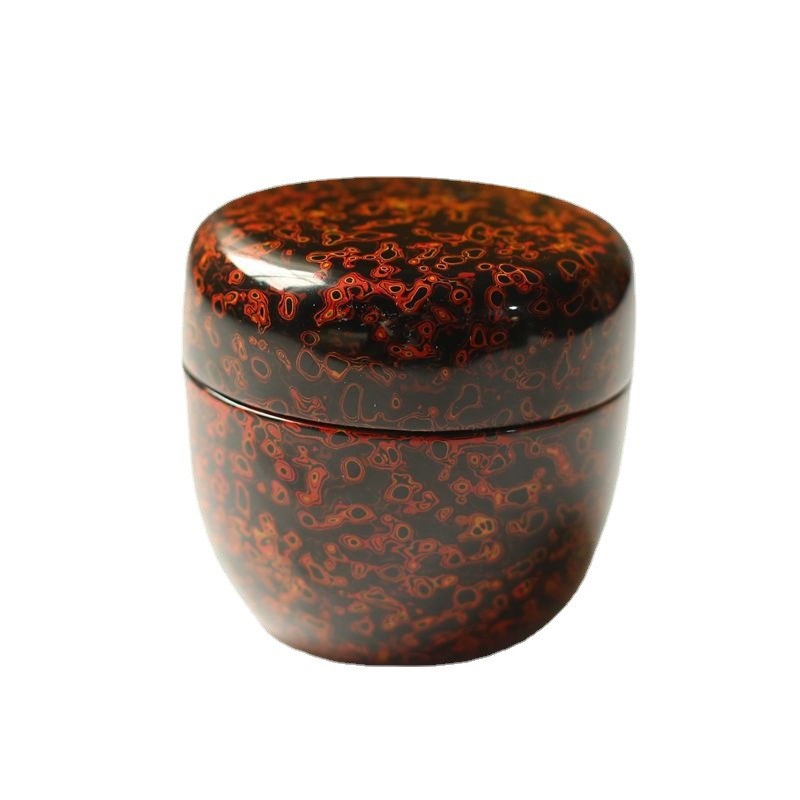 木胎漆器茶叶罐便携旅行小号茶仓 大漆工艺品储物密封小罐子