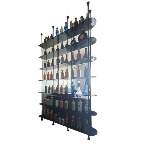 顶天立地酒架置物架极简置物架书架隔断玄关展示架酒吧酒水装饰架