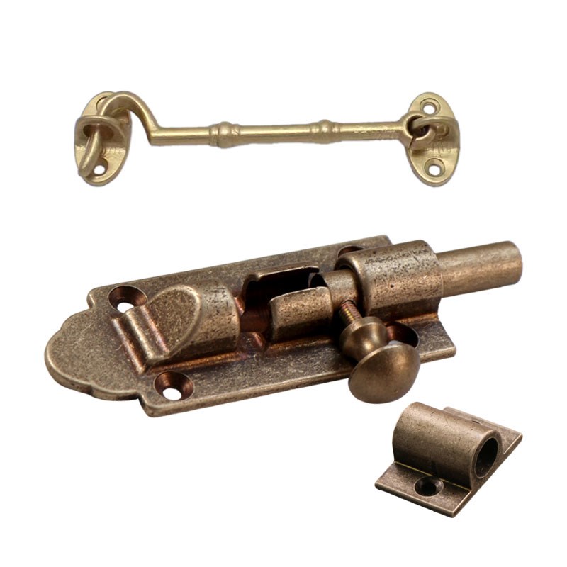 中式仿古纯铜门窗户防风钩门窗搭扣钩配件推拉门窗支撑件老式插销