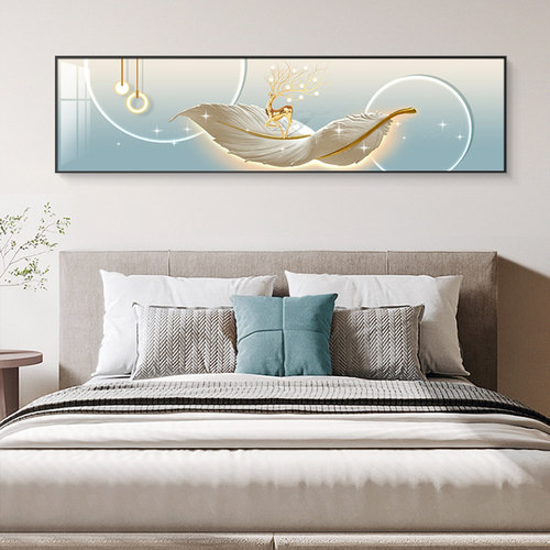 宾馆酒店床头装饰画卧室挂画抽象现代简约房间背景墙壁画主卧墙画