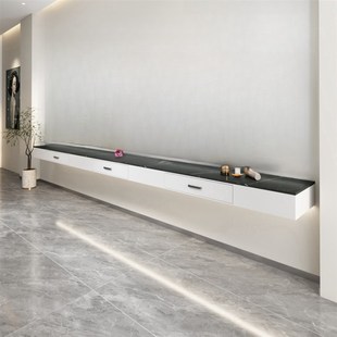 美发店专用镜台大理石台面实木台面带抽屉染烫区一体柜子壁挂台面