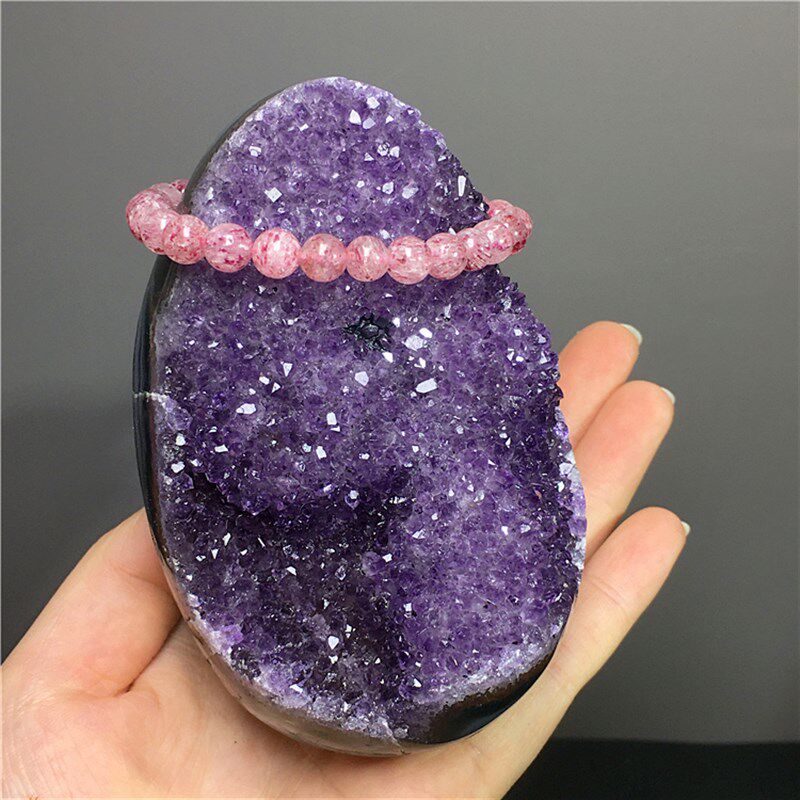 乌拉圭天然紫水晶洞恐龙蛋聚宝盆手链消磁爱心形办公桌摆件装饰品