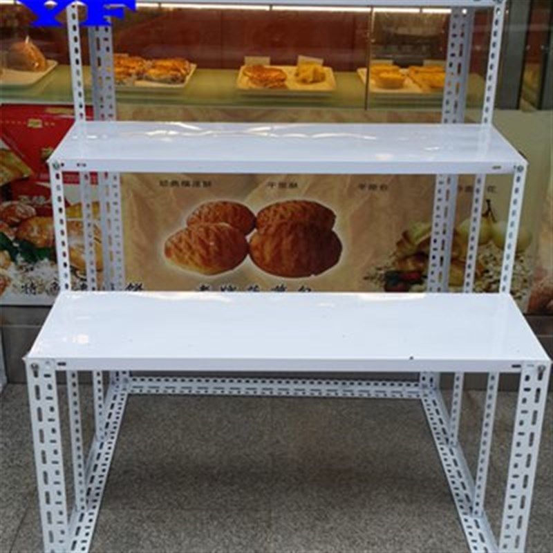 角钢货架梯形g货架万能角钢花店花架可拆装置物架带轮台阶式展示