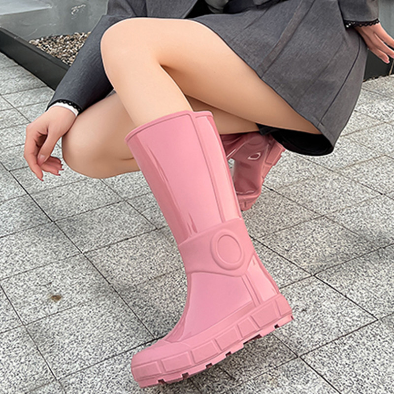 防水鞋女款雨鞋时尚软底网红洋气成人H防滑雨靴子赶海夏胶鞋套新
