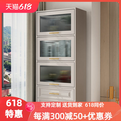奶咖色飘窗收纳柜现代简约书柜窗台置物J柜防晒杂物柜卧室储物立