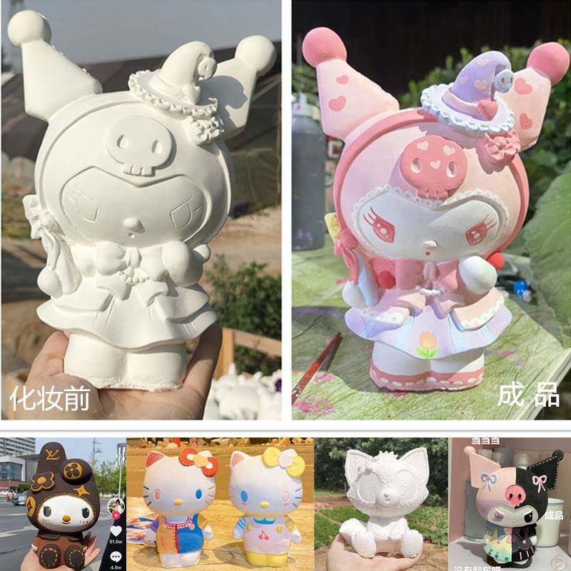 速发石豪娃娃涂色迷你网红爆款石膏娃模具涂颜色的石膏娃娃手工摆