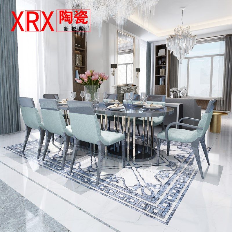 过道无限拼抛晶砖地毯砖欧式客厅地砖拼花瓷砖入户玄关拼图地板砖