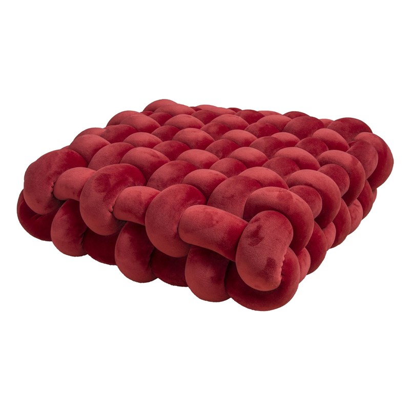 新年丝绒红抱枕客厅沙发编织靠垫春节氛围感装饰2025蛇年蒲团坐垫