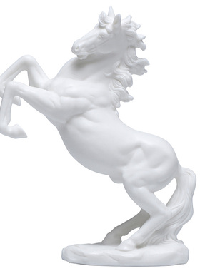 陶瓷白瓷马摆件一对招财办公室客厅装饰品工艺品生肖马到成功礼品