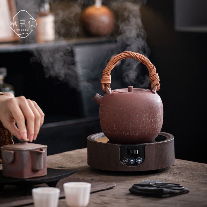 聿君集紫砂粗陶烧水煮茶壶养生泡茶壶围炉煮茶电陶Y炉茶炉煮茶器