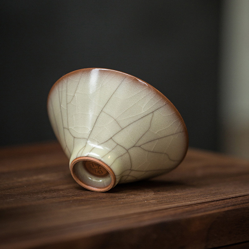 青瓷传世哥窑主人杯斗笠单杯陶瓷茶杯个人专用功夫茶具高端品茗杯,餐饮具,茶杯,淘宝优惠券,粉丝福利购,淘宝优惠卷