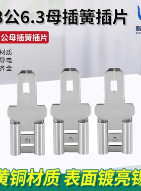 公母插4.8插片连6.3插簧插簧插片黄铜镀锡接线端子
