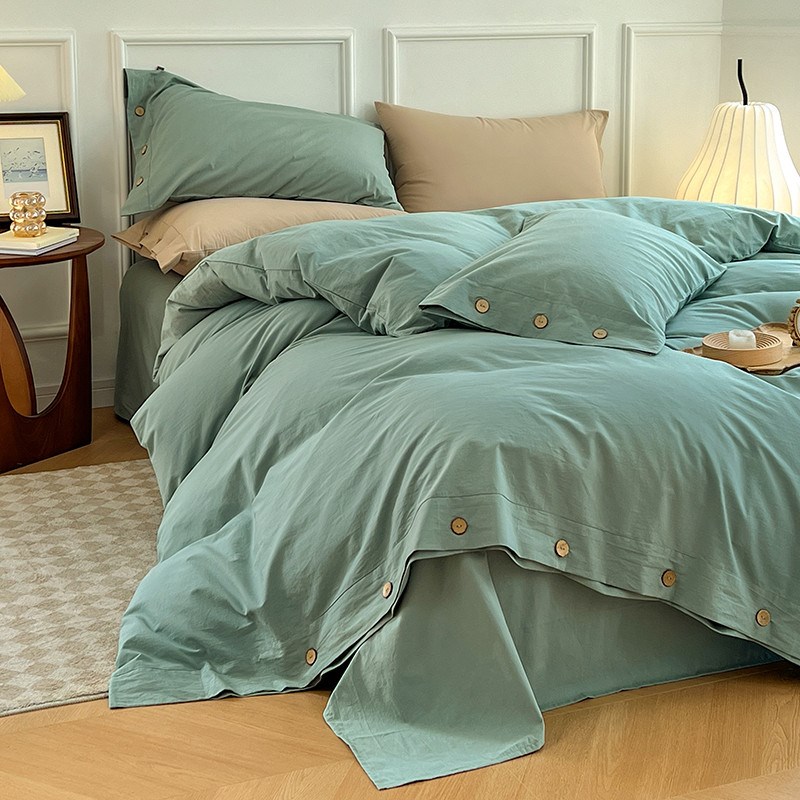 简约纯色床上四件套全棉2024新款床单被套宿舍三件套床上用品