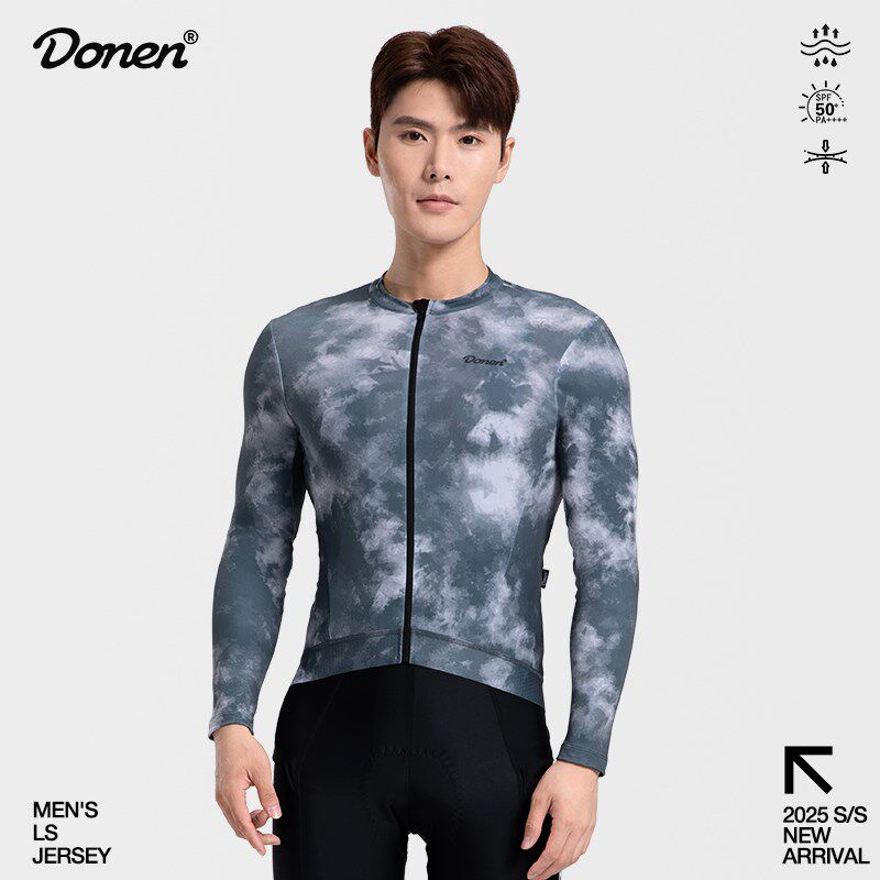达恩骑行长袖男春秋高弹透气骑行服保暖防晒吸湿夜反光公路自行车