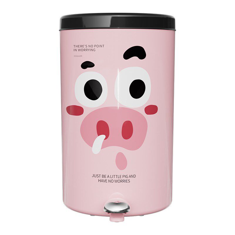 脚踩垃圾桶家用2024新款客厅厨房大容量可爱动物表情脚踏式垃圾筒