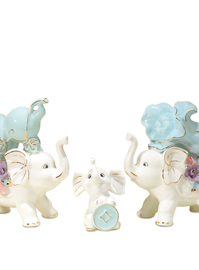 陶瓷大象摆件招财象镇宅一对家里家居酒柜装饰品客厅乔迁新居礼品