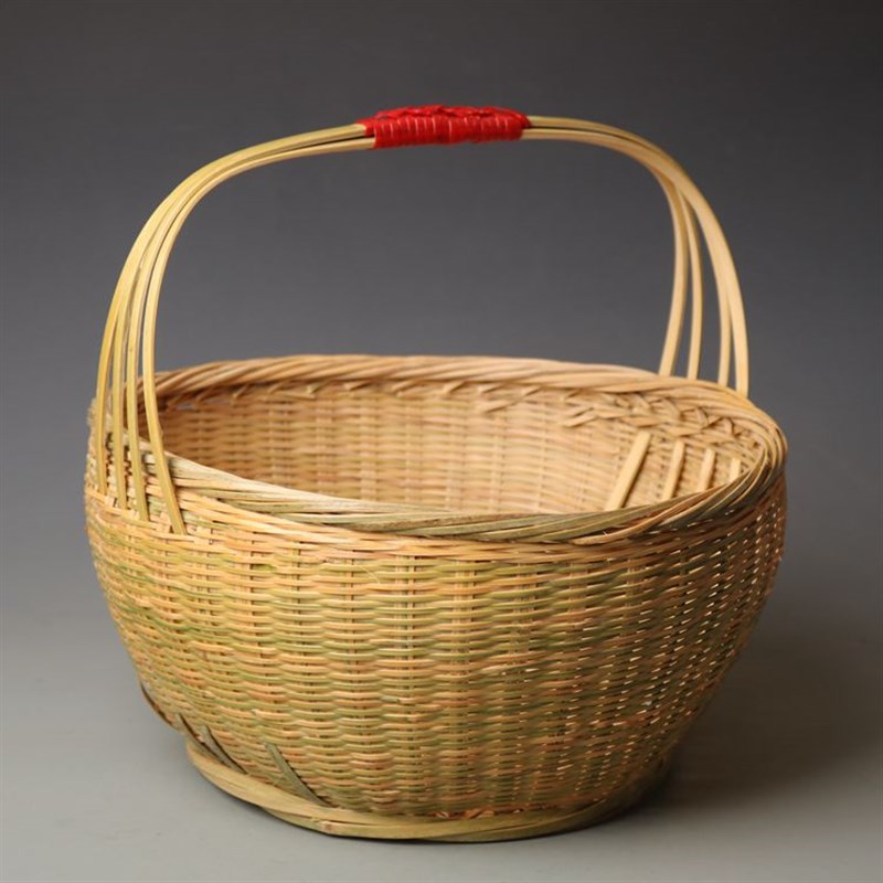 竹篮子买菜篮购物篮手提篮鸡蛋篮竹编制品精品水果菜篮厨房收纳篮