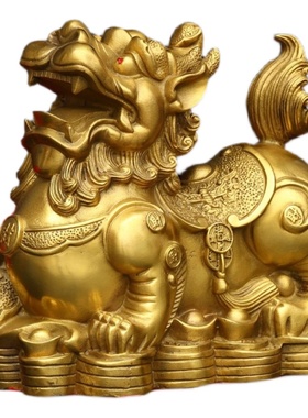 招财纯铜貔貅摆件一对皮丘客厅公司店铺乔迁送礼大号貔恘开业摆设