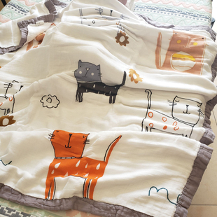 软糯8层竹棉纱布新生o儿包被浴巾宝宝盖毯春夏婴幼儿童夏凉空调被