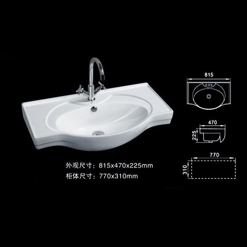 半嵌入式洗脸盆台上盆一体陶瓷柜盆洗衣盆洗手盆洗漱盆老式大肚盆