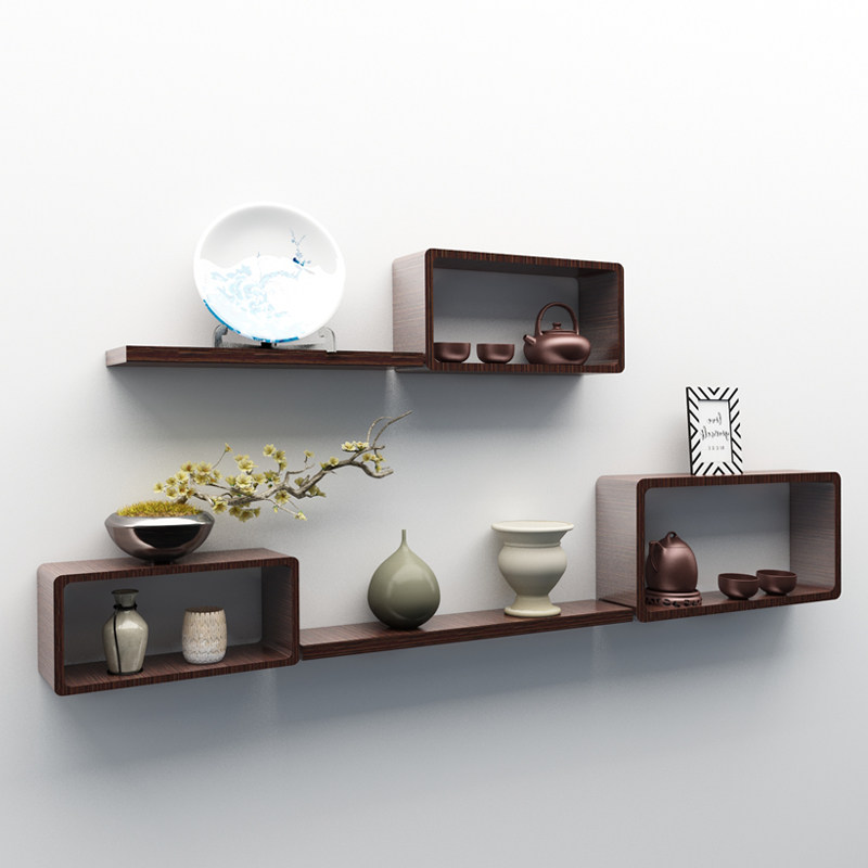 简约现代博古架实木中式壁挂式多宝阁挂墙茶壶架子摆架古董置物架,住宅家具,多宝格/博古架,淘宝优惠券,粉丝福利购,淘宝优惠卷