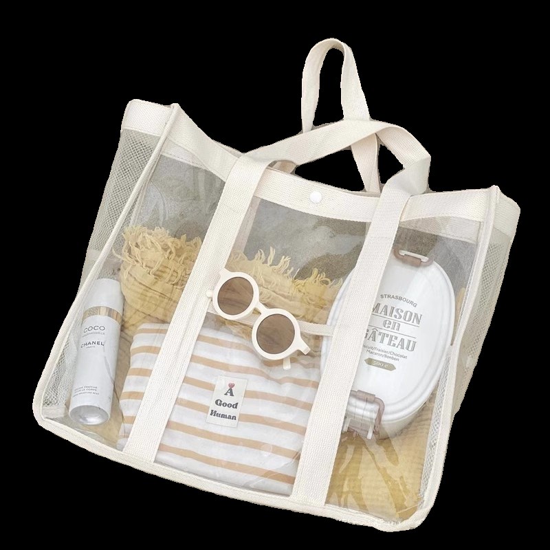 防水沙滩包游泳包海边果冻包收纳购物袋透明洗澡pvc旅行拉链浴室