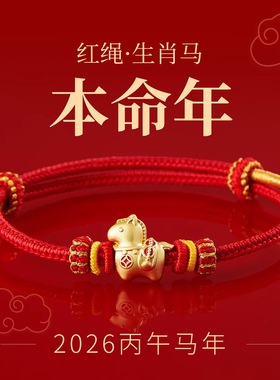 林生肖马本命年红绳手链女可穿珠